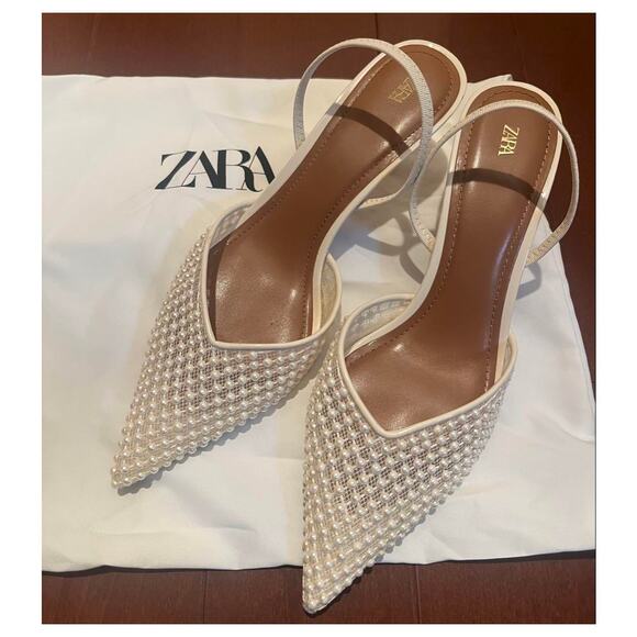 ZARA Blogger Fave!!! Embellished Slingbacks NWT 🤍 - Picture 13 of 16